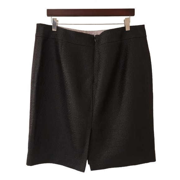 Banana Republic Coated Tweed Pencil Skirt Size 16 Black Textured Classy Occasion - Picture 3 of 5